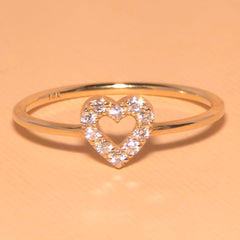 Ivanna Diamond Heart Outline Ring