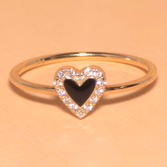 Sylvia Halo Black Heart Ring