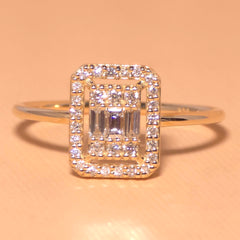 Hailey Clear Baguette Cocktail Ring