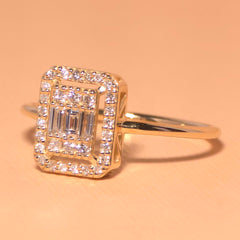 Hailey Clear Baguette Cocktail Ring