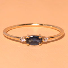 Anna Oval Sapphire Diamond Ring