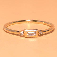 Tammy Diamond Baguette 2 Bezels Ring