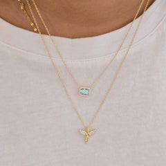 Amy East West Birthstone Halo Necklace