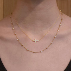 Diamond Cut Ball Chain Necklace