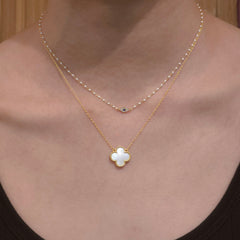 Flora Bezel Large Mother Of Pearl Necklace