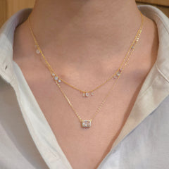 Amy Clear Crystal Charms Necklace