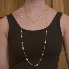 Long Pearlea Pearl Station Necklace