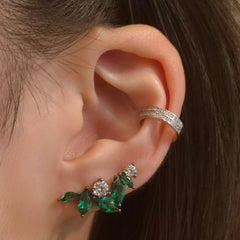 Eva Emerald Crawler Stud Earrings