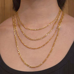 18K Gold Filled Figaro 3mm Chain Necklace