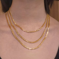 18K Gold Filled Cuban 4mm Chain Necklace