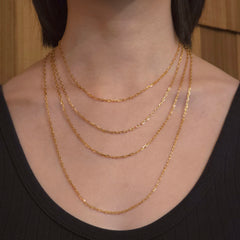 Gold Filled Thin Paperclip 2mm Chain Necklace