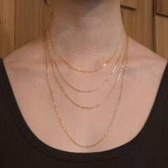 Gold Filled Extra Thin Paperclip 1mm Chain Necklace