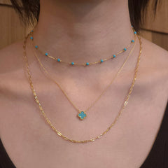 Flora Gemstone Bezel Mini Pendant Necklace