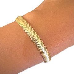 Gold Filled Flat Herringbone 7” Bracelet