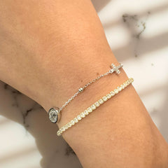 St. Mary Sparkle Cross Station Bracelet