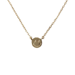 Tiny Smiley Face Disc Necklace