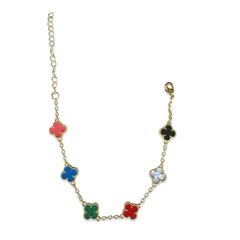 Gold Filled Mini Gemstone Flora Station Bracelet