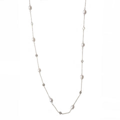 Long Pearlea Pearl Station Necklace