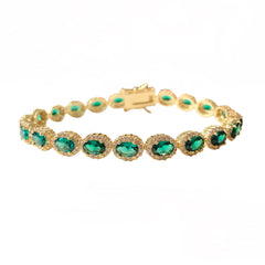 May Oval Emerald 7” Tennis Bracelet