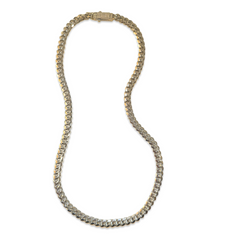 Joellery White Gold Filled 24” 8mm Long Cuban Buckle Chain
