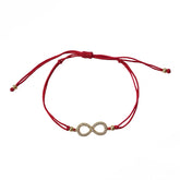 Big Infinity Pave Red Thread Bracelet