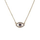 Evil Eye Sapphire Puff Necklace