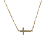 Small Sideways Cross Necklace