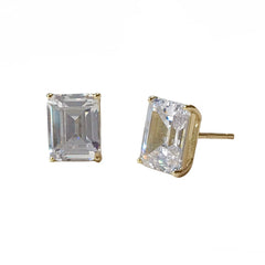 Amy Emerald Cut Baguette Studs