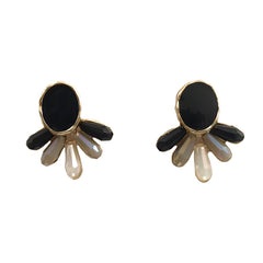 Kerry Button Crystal Earrings