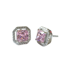 Chloe Cushion Cut Halo Birthstone Earring