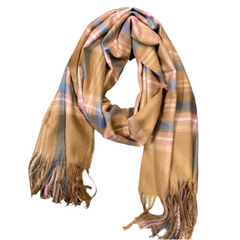 Pastel Plaid Check Scarf