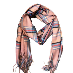 Pastel Plaid Check Scarf
