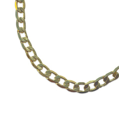18K Gold Filled Flat Textured 7mm 10” Cuban Chain Anklet