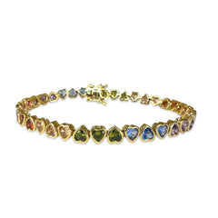 Bailey Rainbow Heart Rainbow Bezel 7” Tennis Bracelet