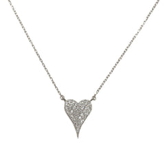 Pointed Heart Clear Sparkle Necklace