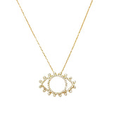Evil Eye Silhouette Pattern Necklace