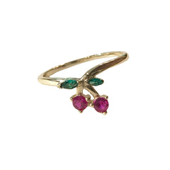 Ruby Red Cherry Ring