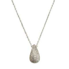 Sterling Silver Pave Teardrop Necklace