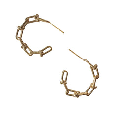 Gold Filled Buckle Chain Hoops