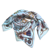 Sky Blue Roped Silk Scarf