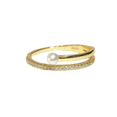 Noelia Pearl Pave Thick Ring