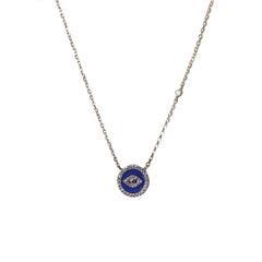 Evil Eye Blue Disc Necklace