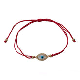 Evil Eye Mother of Pearl Sparkle Red Thread Bracelet