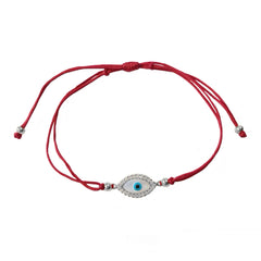 Evil Eye Mother of Pearl Sparkle Red Thread Bracelet