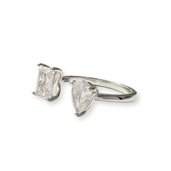 Adriene Clear Duo Adjustable Cocktail Ring