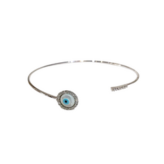 Evil Eye Sparkle Bar Open Cuff