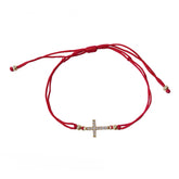 Sparkle Cross Red Thread Bracelet