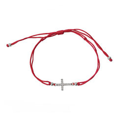 Sparkle Cross Red Thread Bracelet
