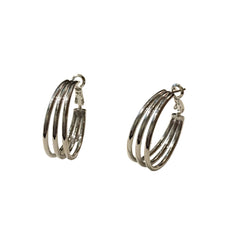 Thick Triple Line Hoops