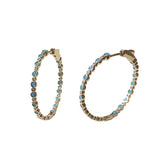 Turquoise Sparkle Bezel French Clasp Hoops